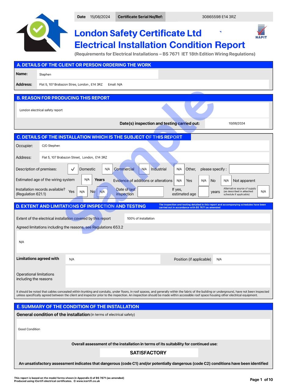 Obtaining an Electrical Safety Certificate