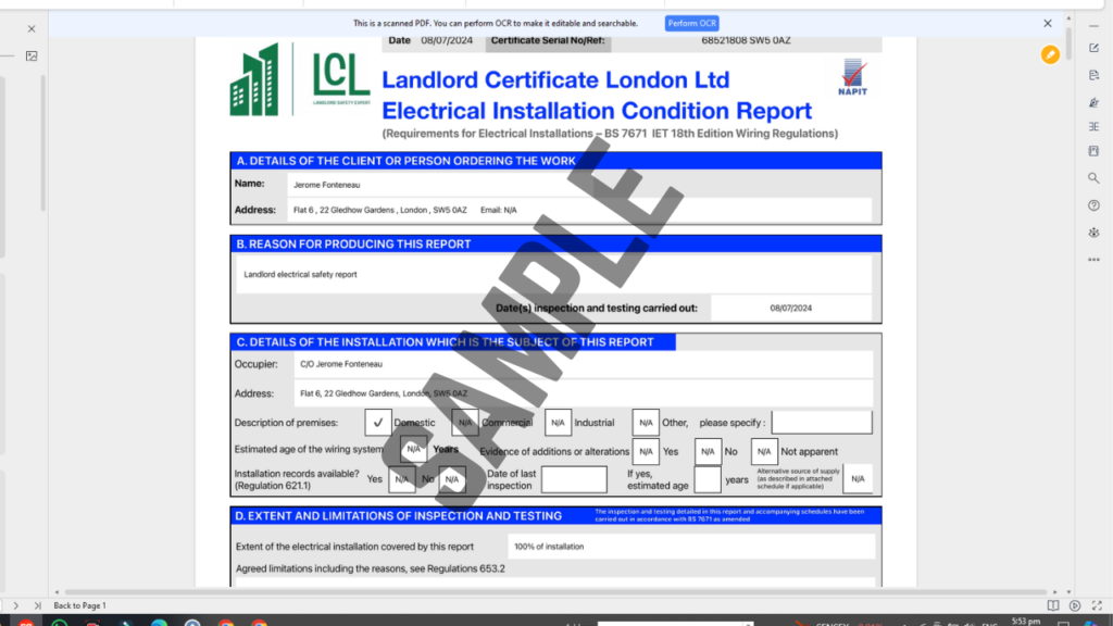 Obtaining an Electrical Safety Certificate