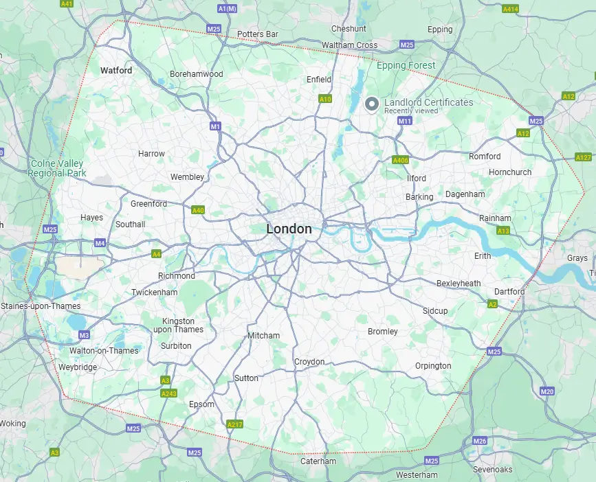 Areas We Serve for Gas Safety Certificate in London